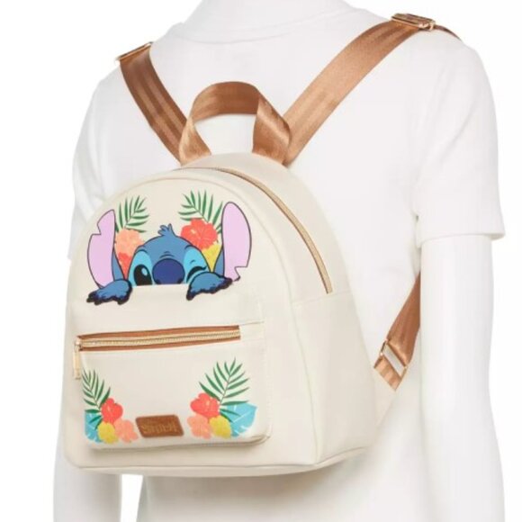 NWT! Disney Stitch Floral Mini Backpack Lilo stich bag - Picture 4 of 6